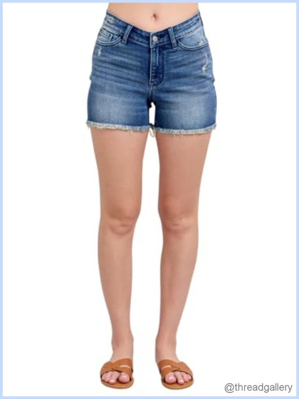 Judy Blue High Waist Fray Hem Denim Shorts Distressed Summer